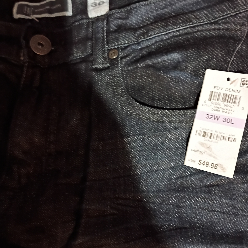 INC International Concepts Men's Deep Indigo Straight Jeans